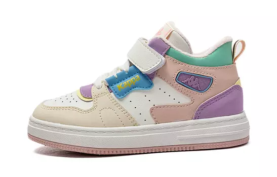 Детские кроссовки для скейтбординга Kids Mid-top бежевый/белый/розовый Kappa Kids, цвет Off-white powder with fleece