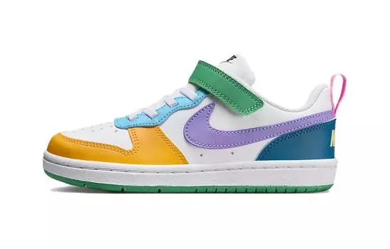 Детские кроссовки для скейтбординга Nike Court Borough PS, White/Purple/Green