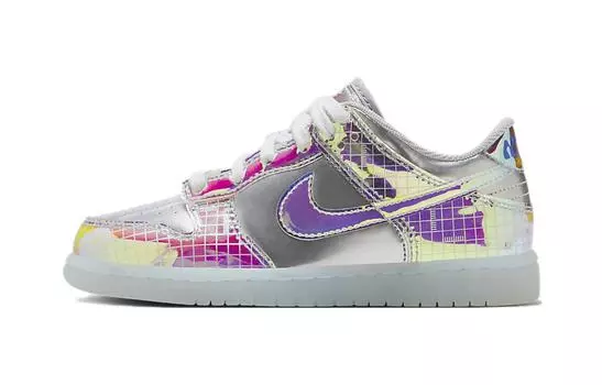 Детские кроссовки для скейтбординга Nike Dunk PS PS, Metallic Silver/White/Racing Blue/Metallic Silver