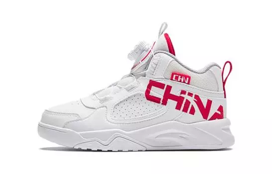 Детские кроссовки для скейтбординга PS High-top белые/красные Anta Kids, белый