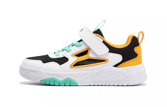 Детские кроссовки для скейтбординга PS Low-top Белые/желтые/черные Xtep, цвет Sail/Sesame/Obsidian