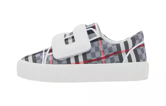 Детские кроссовки для скейтбординга PS Low-top Серый/Черный/Белый Burberry