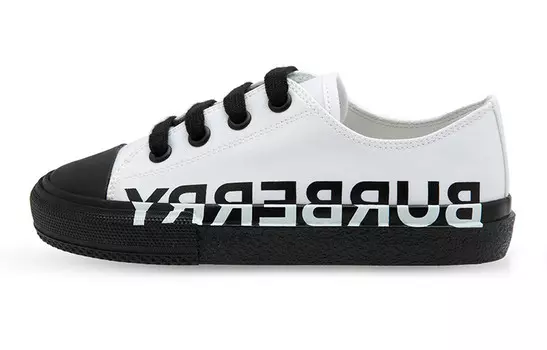 Детские кроссовки для скейтбординга PS Low-top белые/черные Burberry