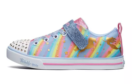 Детские кроссовки для скейтбординга Sparkle Lite GS Low-top светло-голубые/разноцветные Skechers