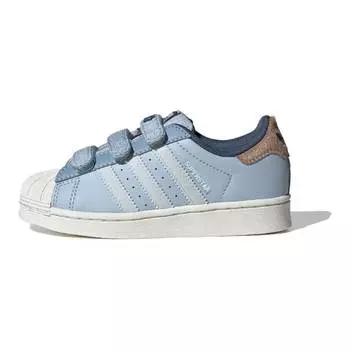 Детские кроссовки для скейтбординга Superstar Kids Low-top White/Ink Blue Adidas Originals, розовый