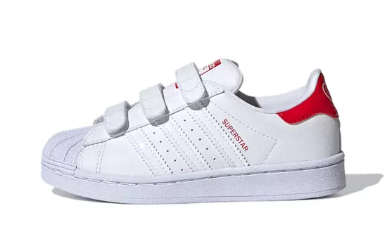Детские кроссовки для скейтбординга Superstar PS Low-top белые/красные Adidas Originals