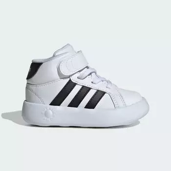 Детские кроссовки Grand Court Mid Adidas, цвет Cloud White/Core Black/Cloud White