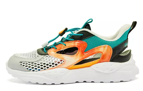 Детские кроссовки GS Белые / Небесно-голубые Qiaodan, белый