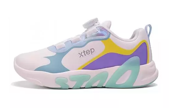 Детские кроссовки GS High-top желтые Xtep, синий/желтый/фиолетовый