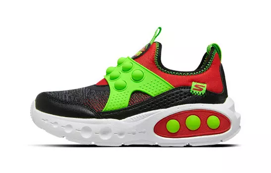 Детские кроссовки GS красные/зеленые Skechers, черный