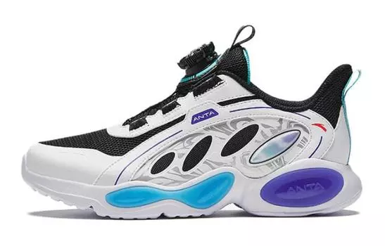 Детские кроссовки GS Low-top ANTA Белые/черные/озерно-голубые Anta Kids, голубой