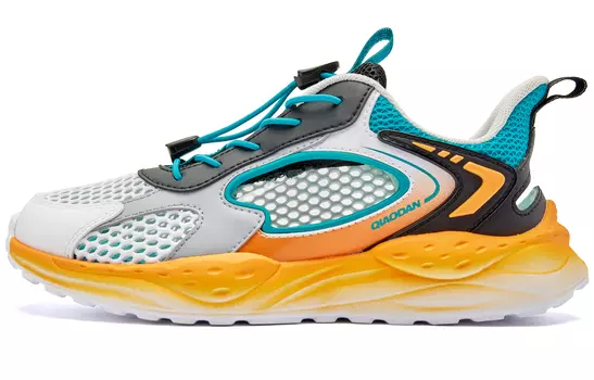 Детские кроссовки GS Low-top Белые/Бирюзовые Qiaodan, белый