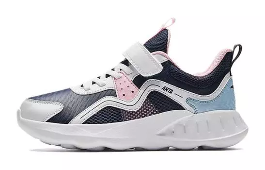 Детские кроссовки GS Low-top Белые/Королевские синие/Зеленые папоротники Anta Kids, белый/синий