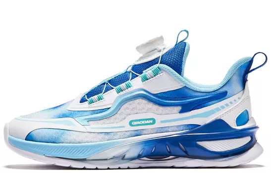 Детские кроссовки GS Low-top Белые/Королевские синие/Зеленые папоротники Qiaodan