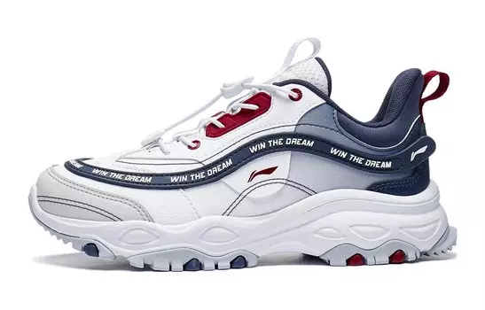 Детские кроссовки GS Low-top Белые/синие Lining Young, белый/синий