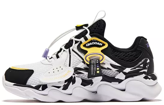 Детские кроссовки GS Low-top Белые/желтые/черные Qiaodan