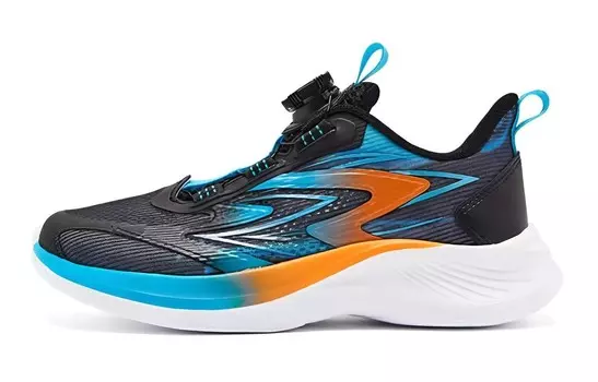 Детские кроссовки GS Low-top Black/Wave Blue Qiaodan, черный/синий