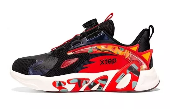 Детские кроссовки GS Low-top черные/красные Xtep, черный/красный