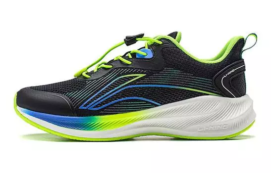 Детские кроссовки GS Low-top черные/ярко-синие Lining Young, черный/синий