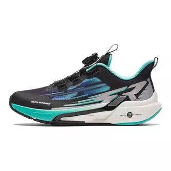 Детские кроссовки GS Low-top черные/серебристые/флуоресцентные Aqua Green Anta Kids, зеленый