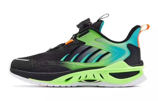 Детские кроссовки GS Low-top черные/зеленые Qiaodan, черный/зеленый