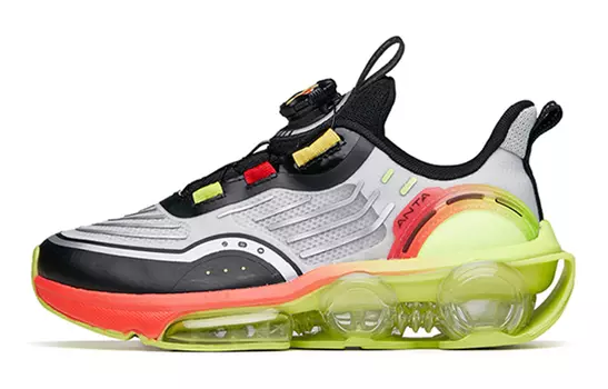 Детские кроссовки GS Low-top серебристые/черные/флуоресцентно-зеленые Anta Kids