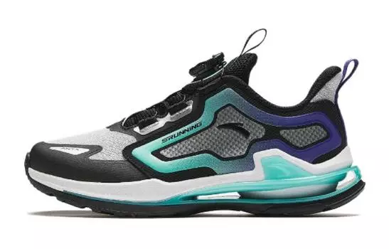 Детские кроссовки GS Low-top серебристые/черные/флуоресцентные Aqua Green Anta Kids, черный