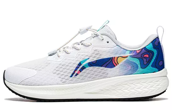 Детские кроссовки GS Low-top Standard White/Hypertherm Blue/флуоресцентный Flame Red Lining Young, красный