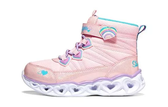 Детские кроссовки Heart Lights GS High-top розовые/разноцветные Skechers