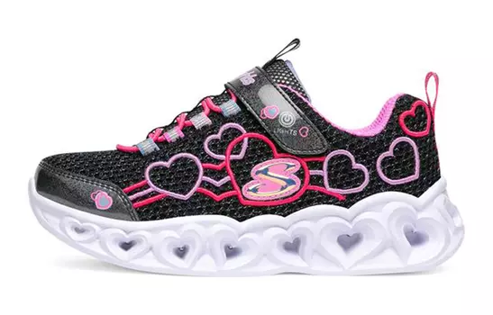 Детские кроссовки Heart Lights GS Low-top Black/Powder Skechers