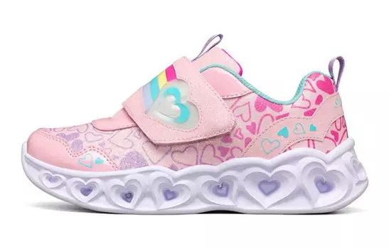 Детские кроссовки Heart Lights GS Low-top розовые/лавандовые Skechers