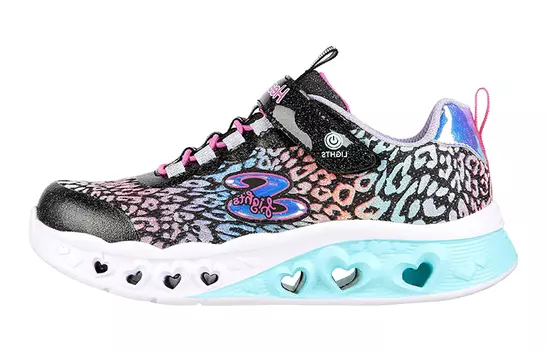 Детские кроссовки Heart Lights GS Low-top черного/розового/белого цвета Skechers