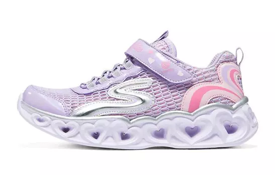 Детские кроссовки Heart Lights Lifestyle GS Low-top лавандового цвета Skechers
