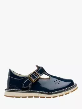 Детские кроссовки joyful skip t-bar для малышей Clarks, цвет Navy Patent