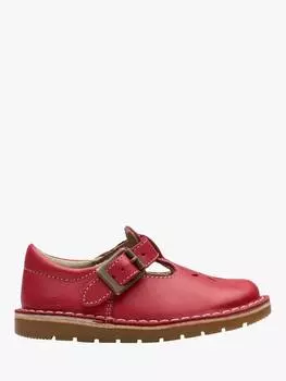 Детские кроссовки joyful skip t-bar для малышей Clarks, цвет Red Leather