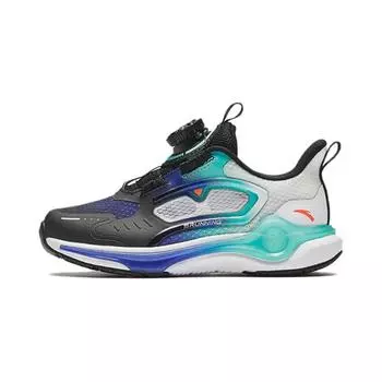 Детские кроссовки PS Low-top черные/белые/каменно-синие/флуоресцентные аквазеленые Anta Kids, зеленый
