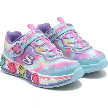 Детские кроссовки с подсветкой Skechers Gummy Friends для малышей и подростков, light blue multi