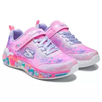 Детские кроссовки с подсветкой в виде сердец Skechers для маленьких/больших детей, light pink multi