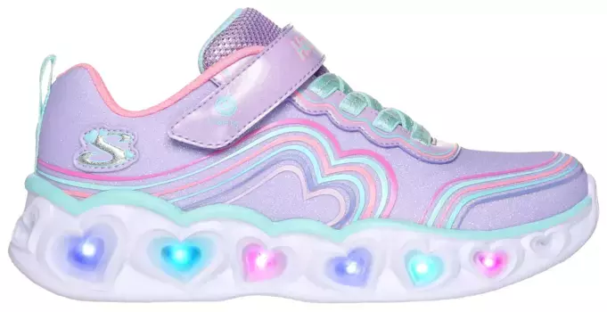 Детские кроссовки Skechers "HEART LIGHTS", повседневная обувь, обувь на липучке, блестящая обувь с разноцветной радужной строчкой Skechers Kids, цвет Fliederfarben