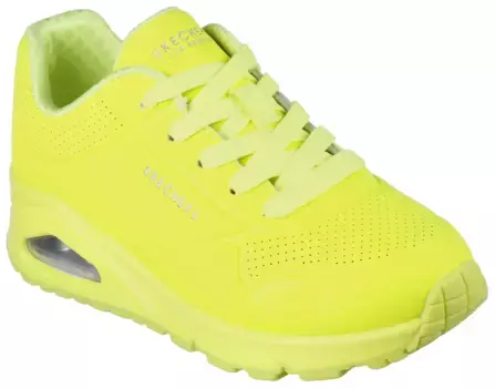 Детские кроссовки Skechers на платформе "UNO GEN1 - NEON GLOW", кроссовки на танкетке, шнуровка, кроссовки с неоновым свечением Skechers Kids, желтый