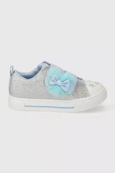 Детские кроссовки Skechers TWINKLE Sparks GLITTER GEMS, серебряный