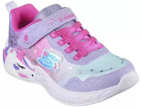 Детские кроссовки Skechers "UNICORN DREAMS", мигающая обувь, обувь на липучке, детская обувь на резинке и ремешке на липучке Skechers Kids, цвет Lavendel-Rosa Einhorn