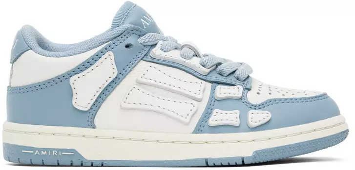 Детские кроссовки Skel-Top Low синего и белого цвета AMIRI, Ocean sky