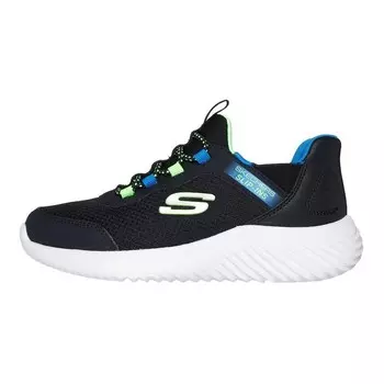 Детские кроссовки Slip Ins Kids Low-top Black/Green Skechers, черный/зеленый