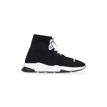 Детские кроссовки Speed Lace-Up из переработанного трикотажа BALENCIAGA, черный/белый