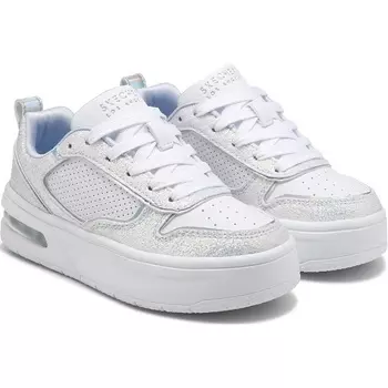Детские кроссовки высокие Skechers для маленьких/больших детей, white/silver