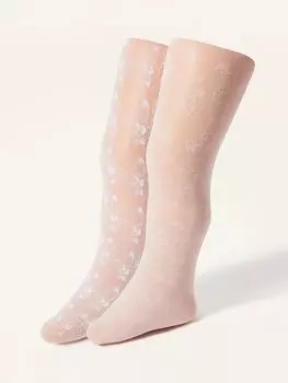 Детские кружевные колготки Monsoon, упаковка из 2 шт., разноцветные