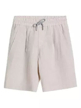 Детские льняные шорты-бермуды Brunello Cucinelli Kids, нейтральный