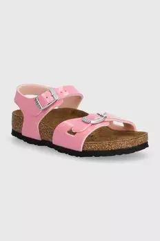 Детские лакированные сандалии Rio Kids Birkenstock, розовый