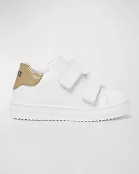 Детские ламинированные кроссовки с логотипом, для малышей/малышей Versace, цвет White